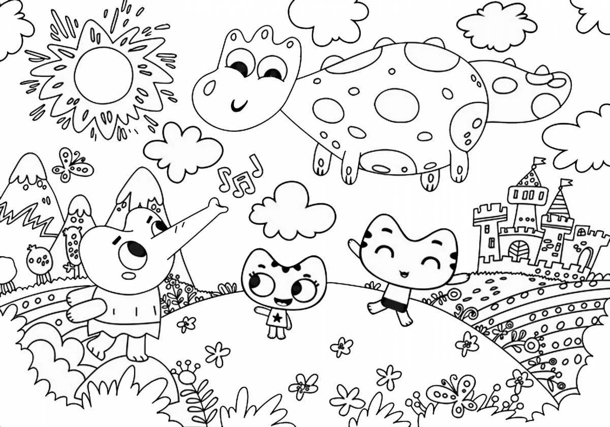 Cats go game coloring page
