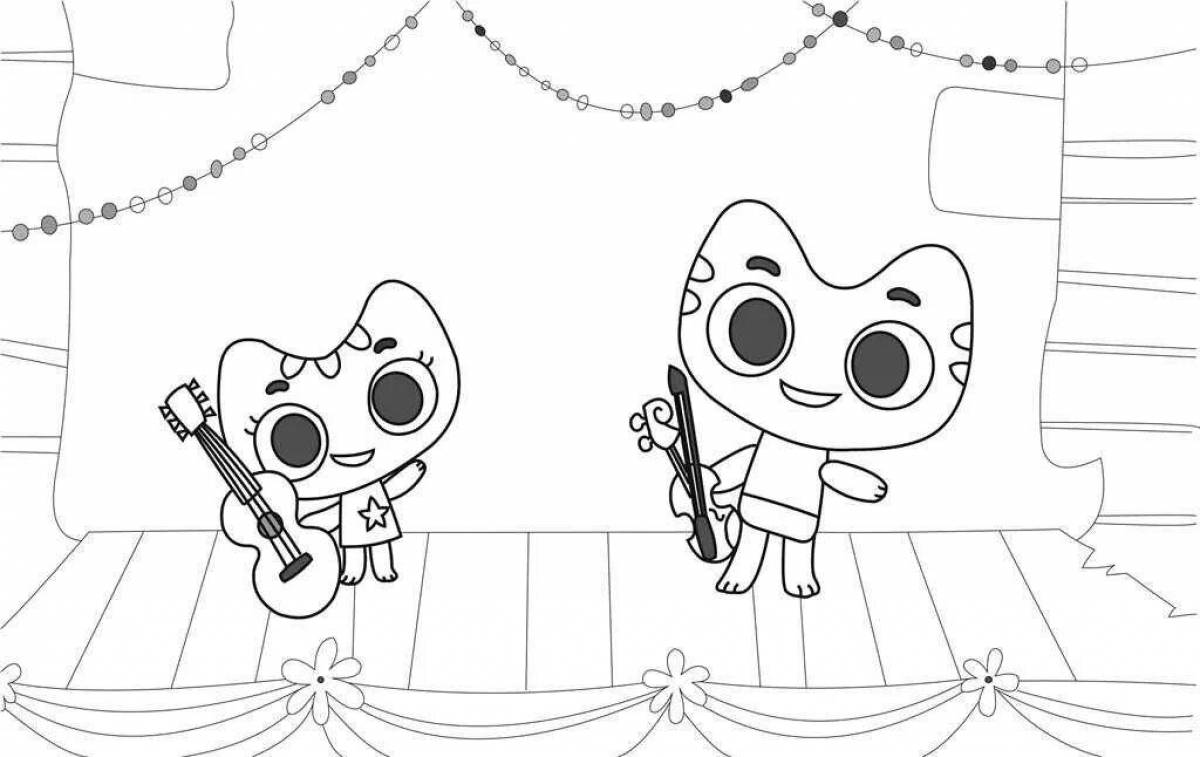 Adorable cats go game coloring page