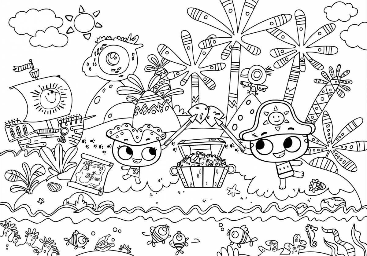 Dazzling cats go game coloring page