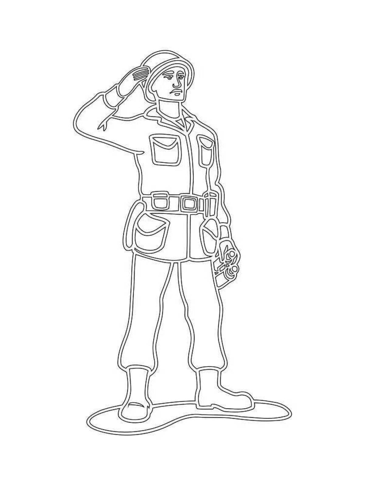 Bold military soldiers coloring pages for boys