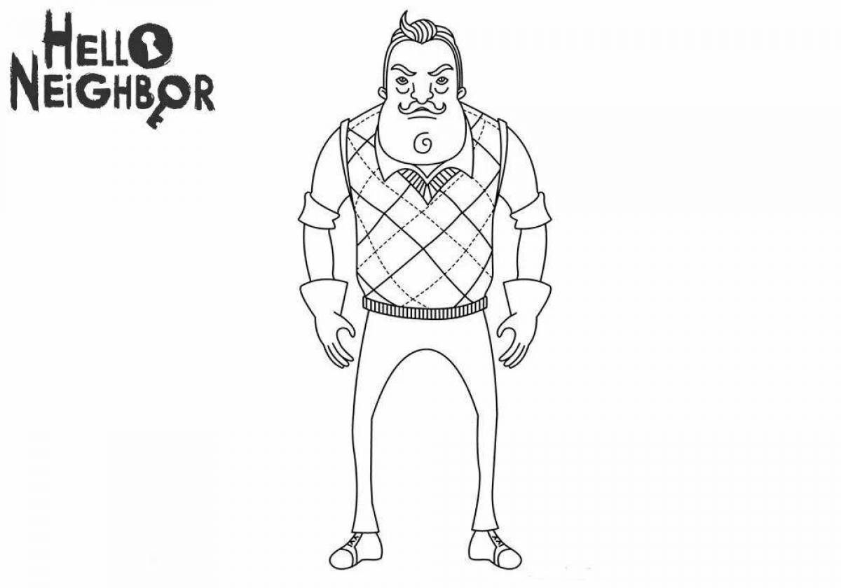 Explosive hello neighbor coloring for kids