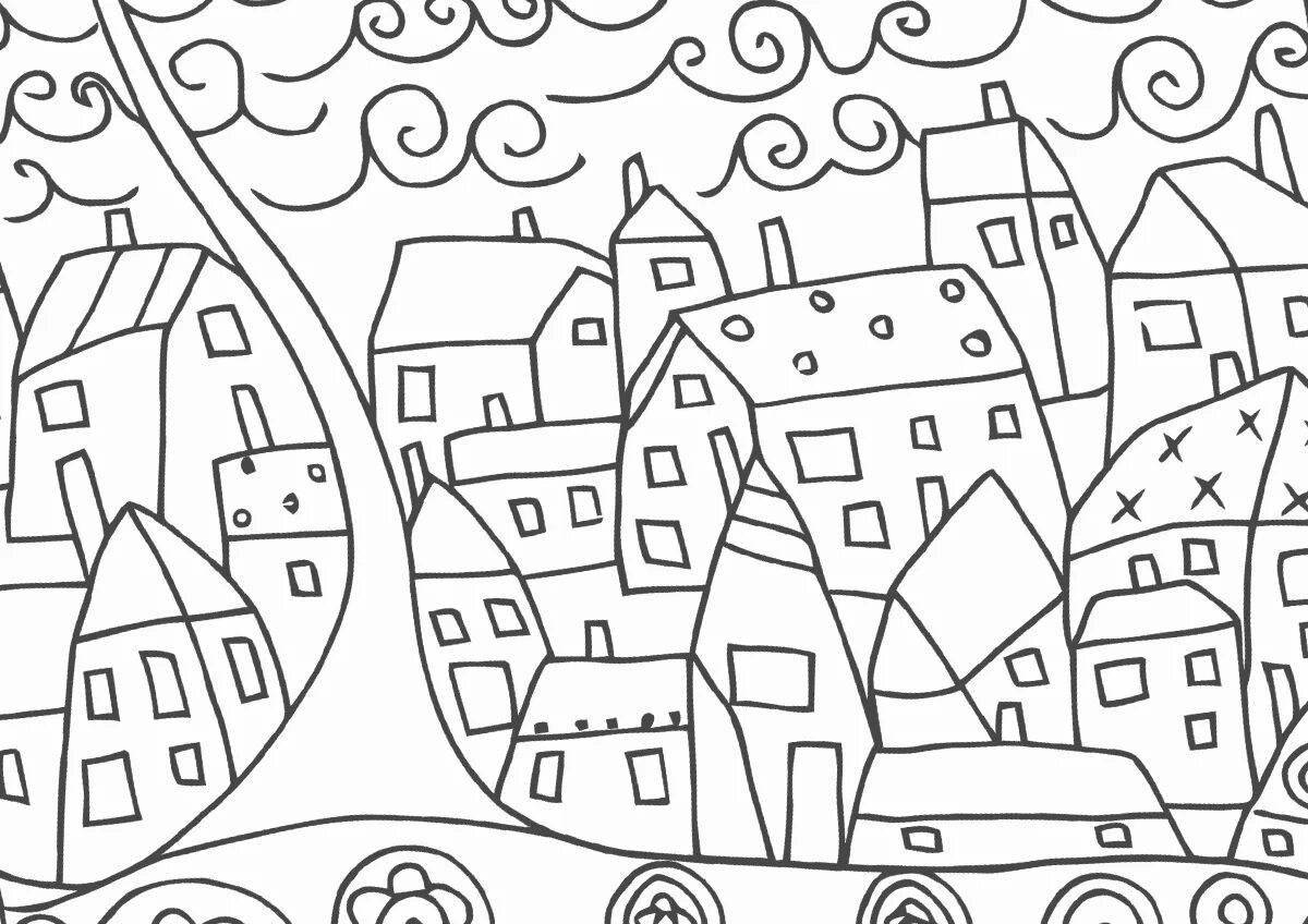 Раскраска «великолепный город» для детей 6-7 лет