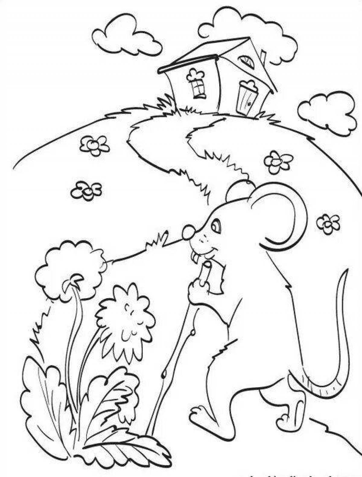 Иллюстрация к сказке Теремок раскраска