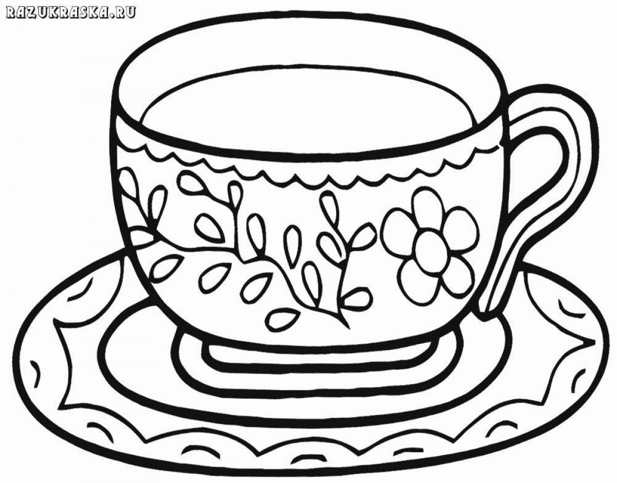 Colourful cup coloring book for 3-4 year olds