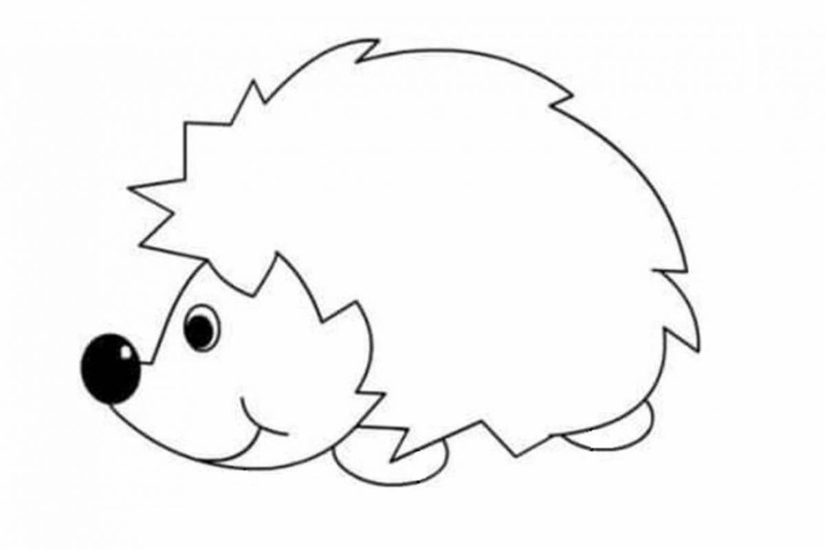 Coloring book funny hedgehog for kids