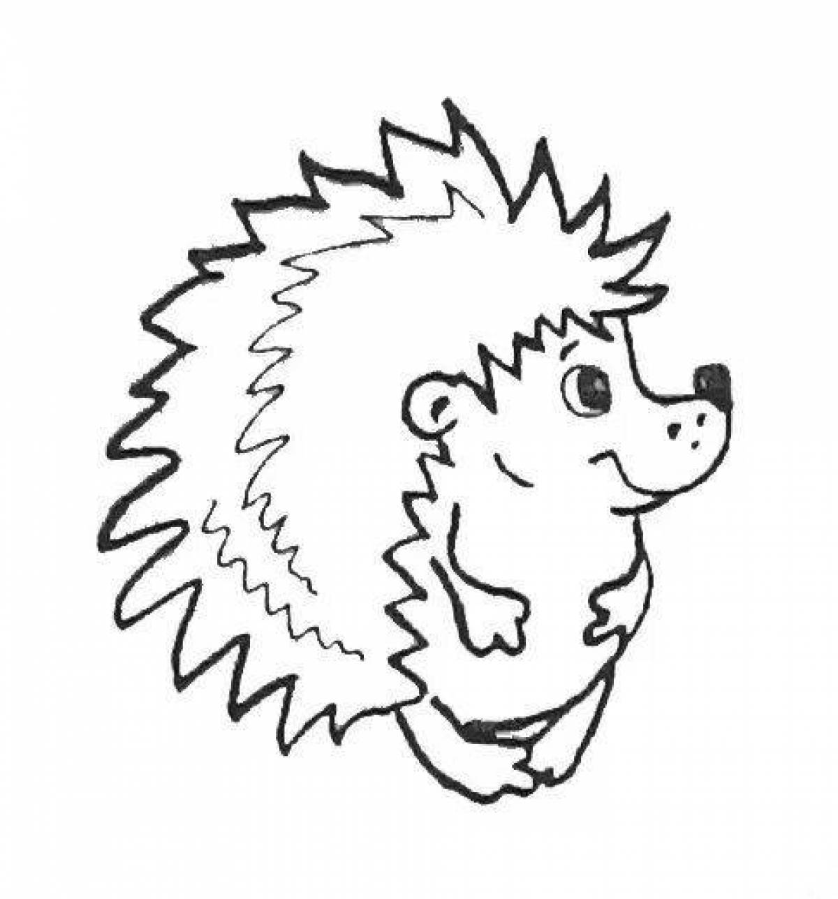 Fancy hedgehog coloring book for 2-3 year olds
