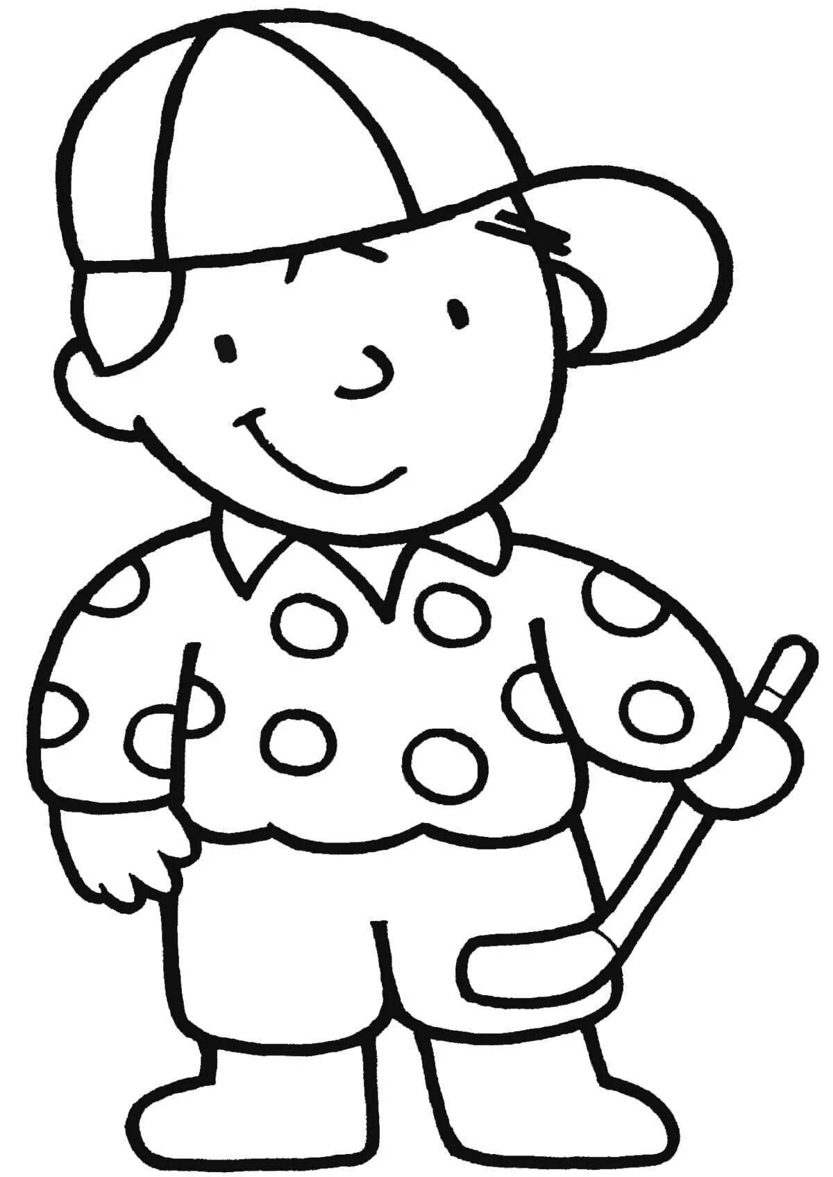 Happy little man coloring book for 3-4 year olds