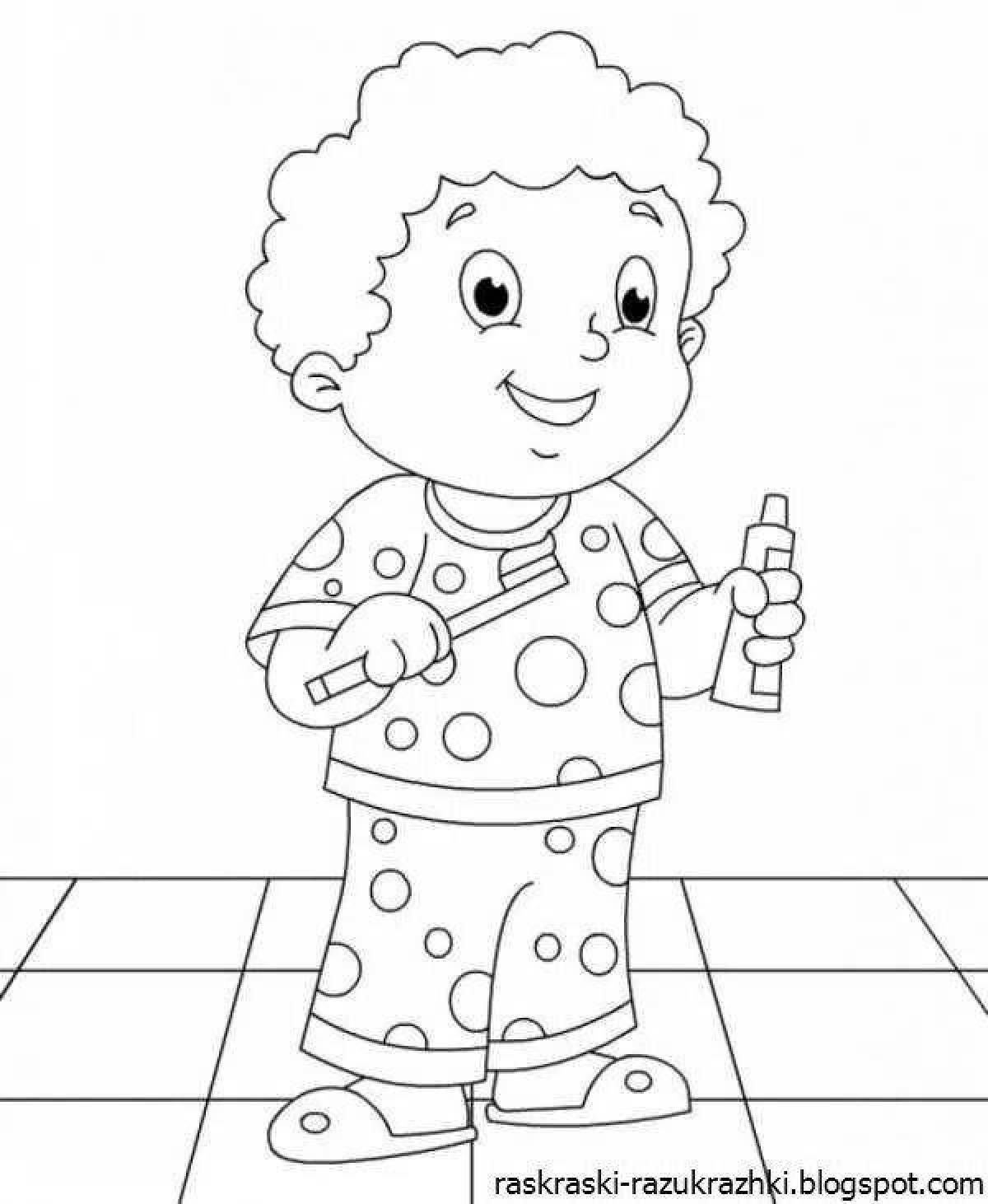 Color-brilliant coloring page person for 3-4 year olds