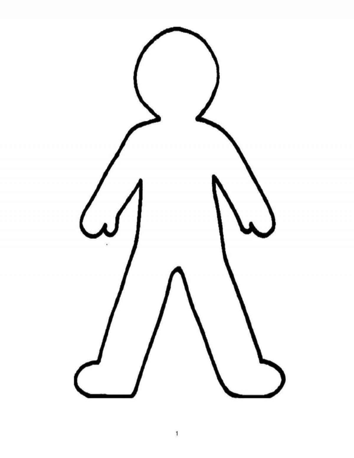 Color-happy coloring page person for 3-4 year olds