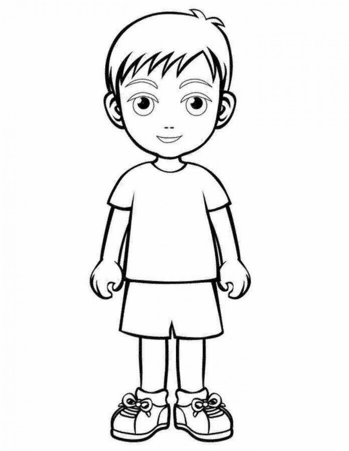 Color-funny coloring page person for 3-4 year olds