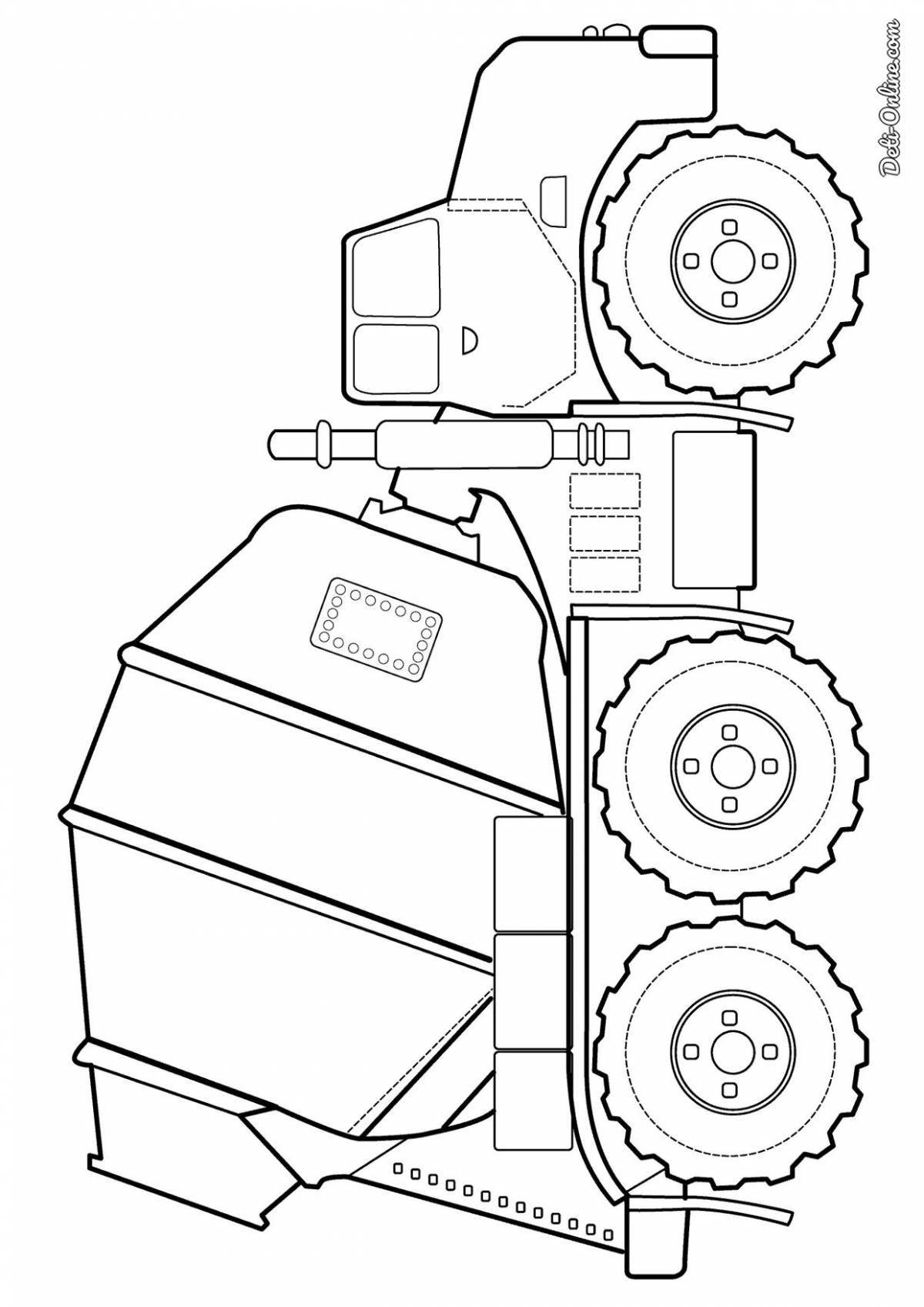 Inviting concrete mixer coloring book for kids