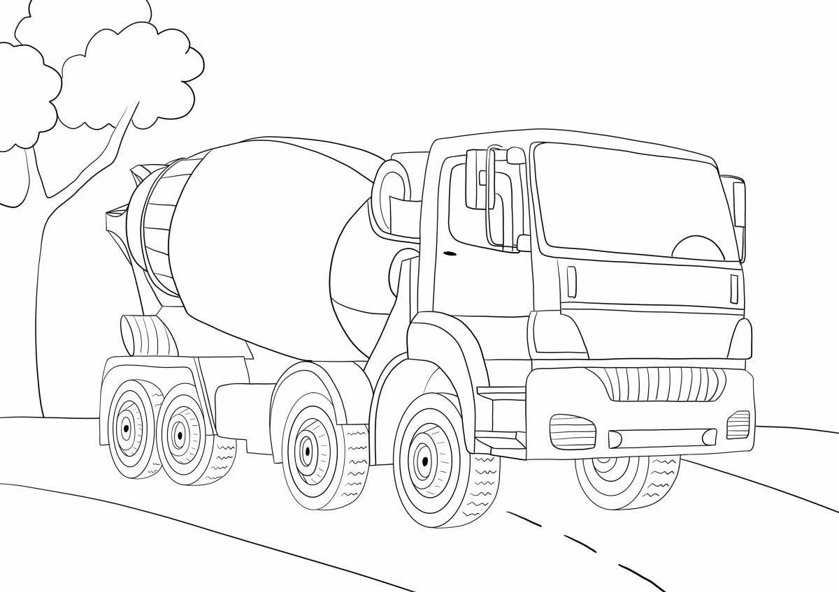 Magnetic concrete mixer coloring book for kids
