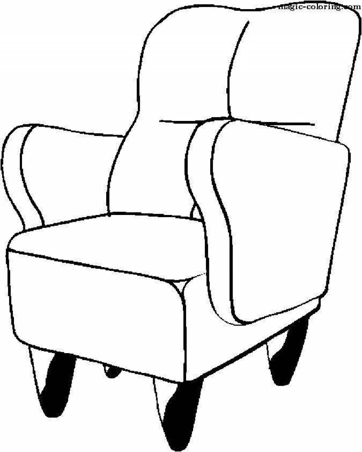 Яркое кресло-раскраска для детей 3-4 лет