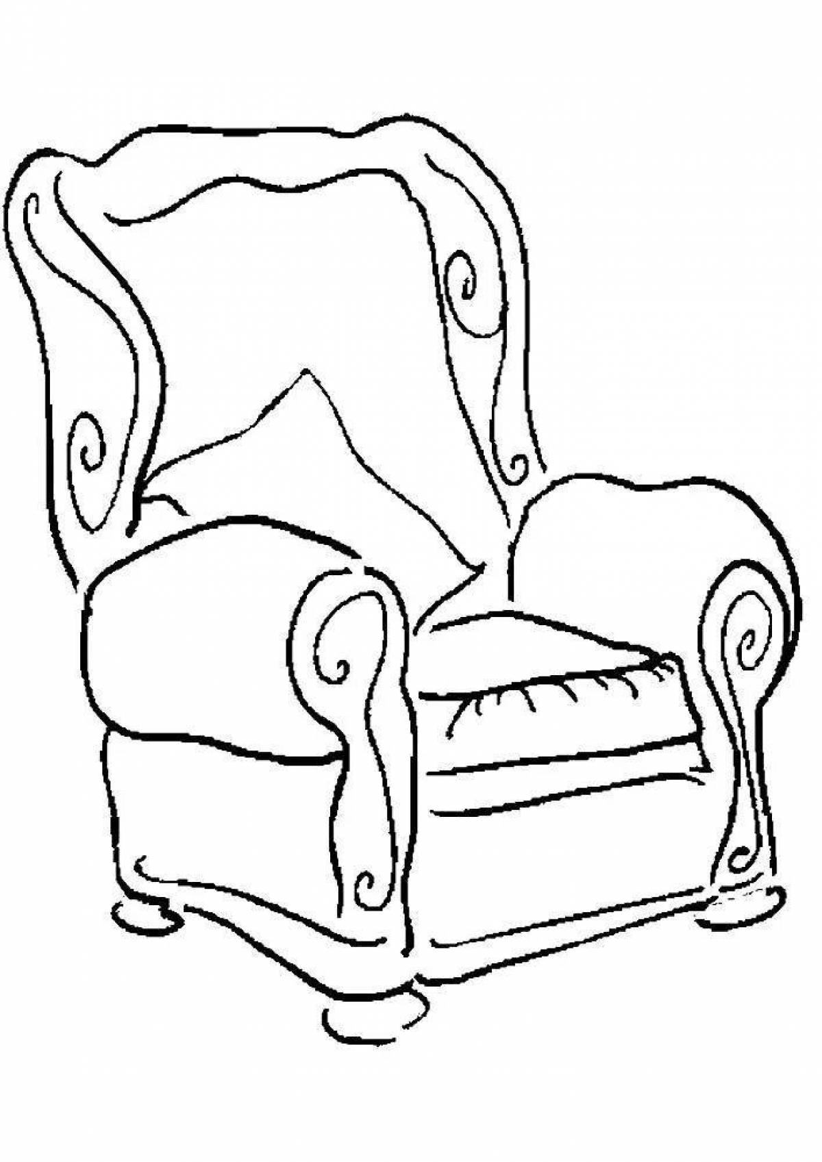 Раскраска сказочное кресло для детей 3-4 лет
