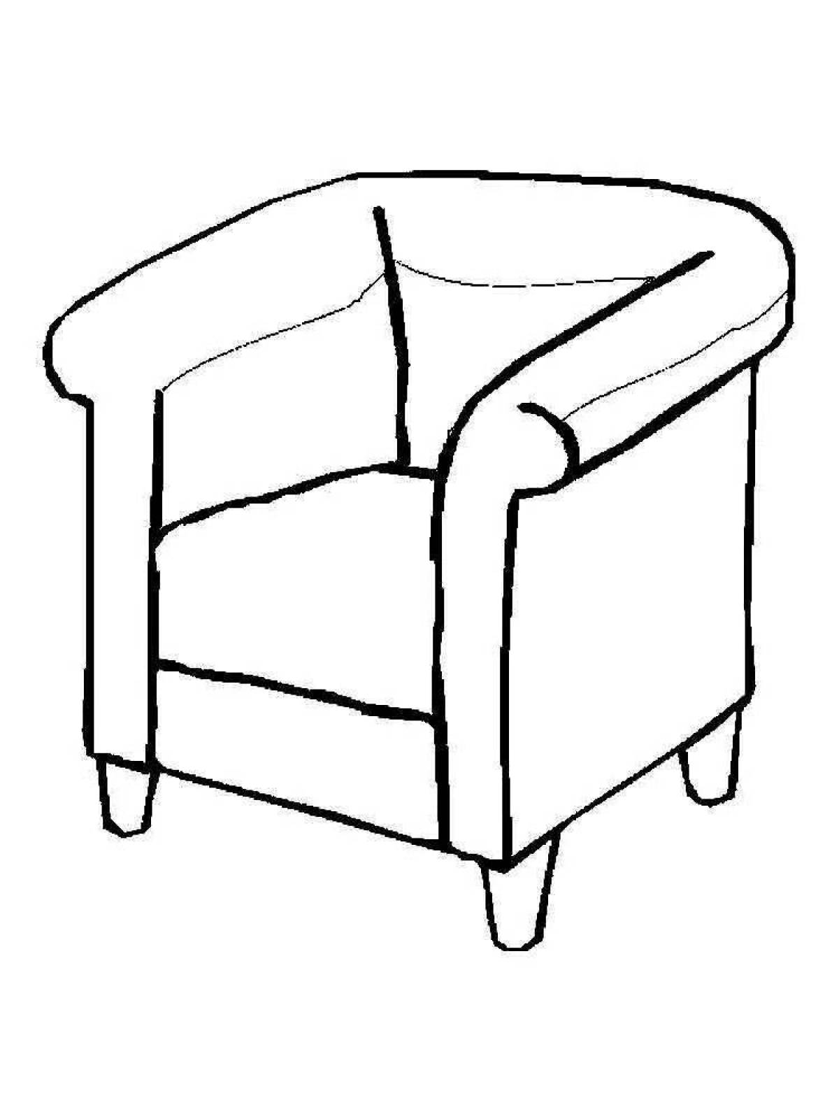 Раскраска роскошное кресло для детей 3-4 лет