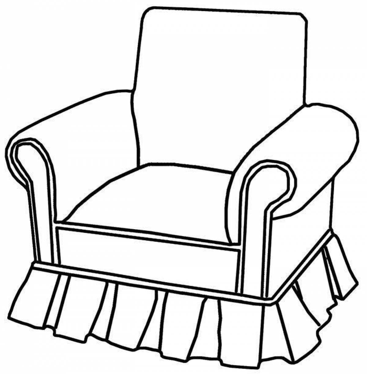Кресло. Раскраска для дошкольников