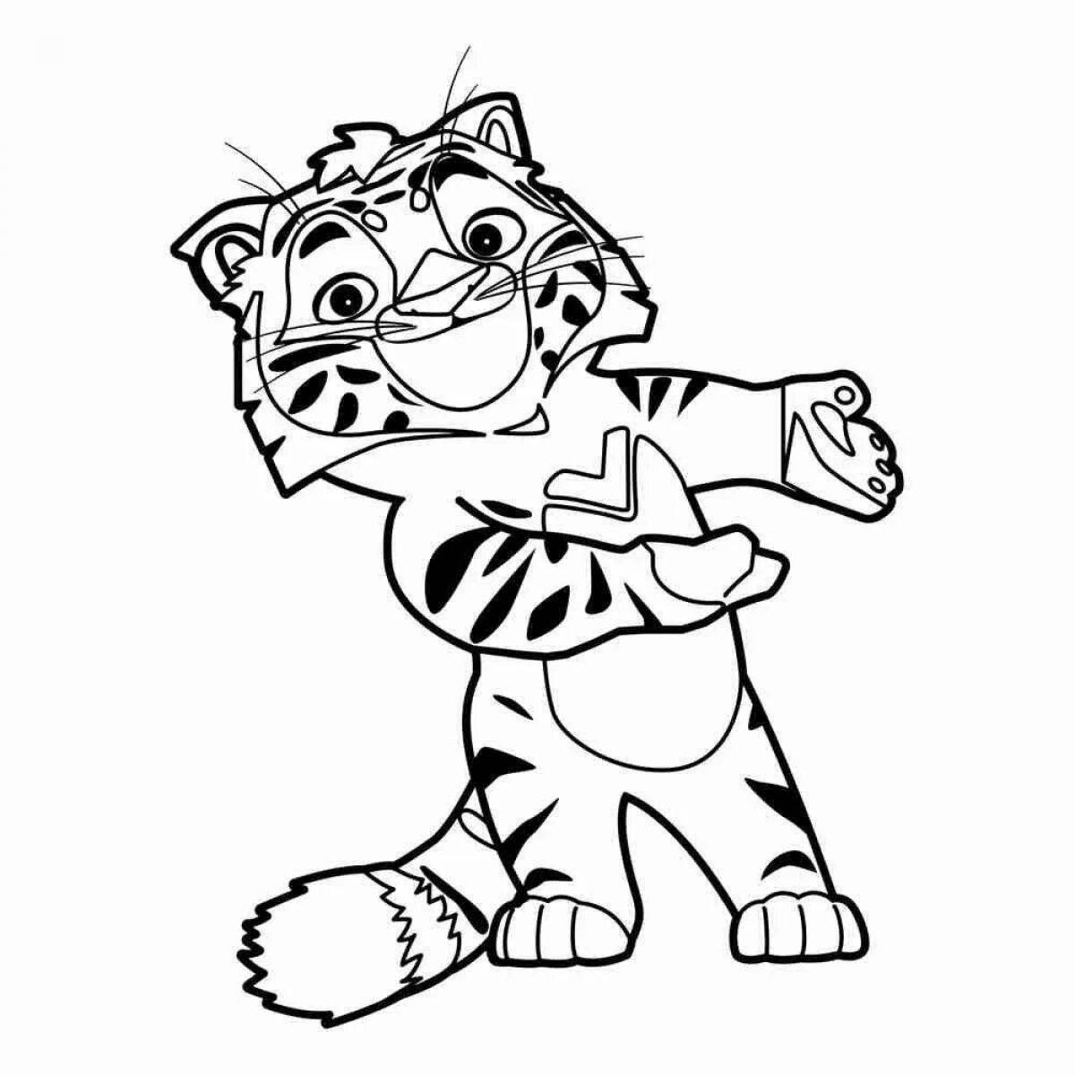 Coloring tiger and lion for kids