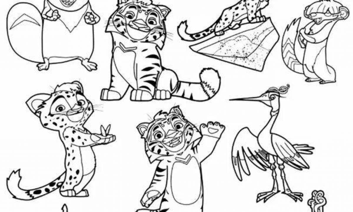 Attractive tiger and lion coloring book for kids
