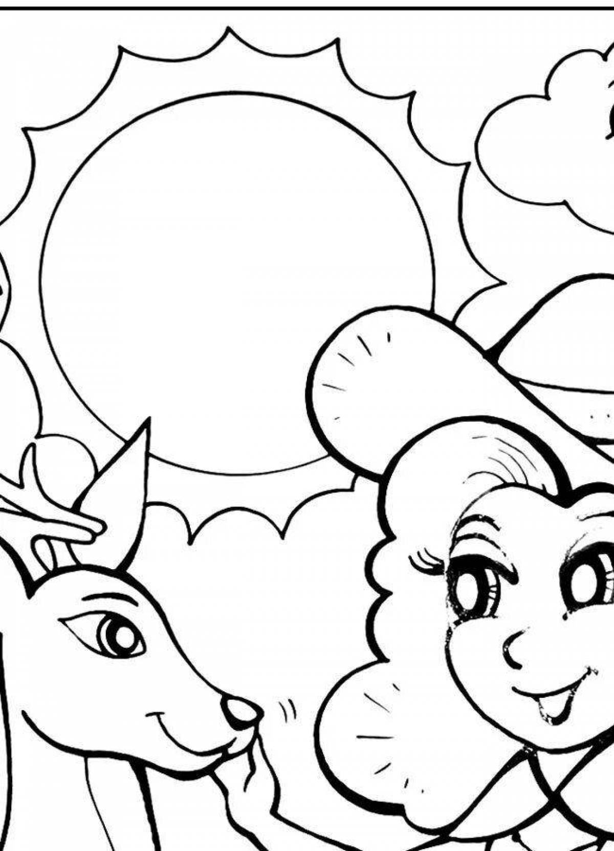 Fun mega and glue coloring page for kids