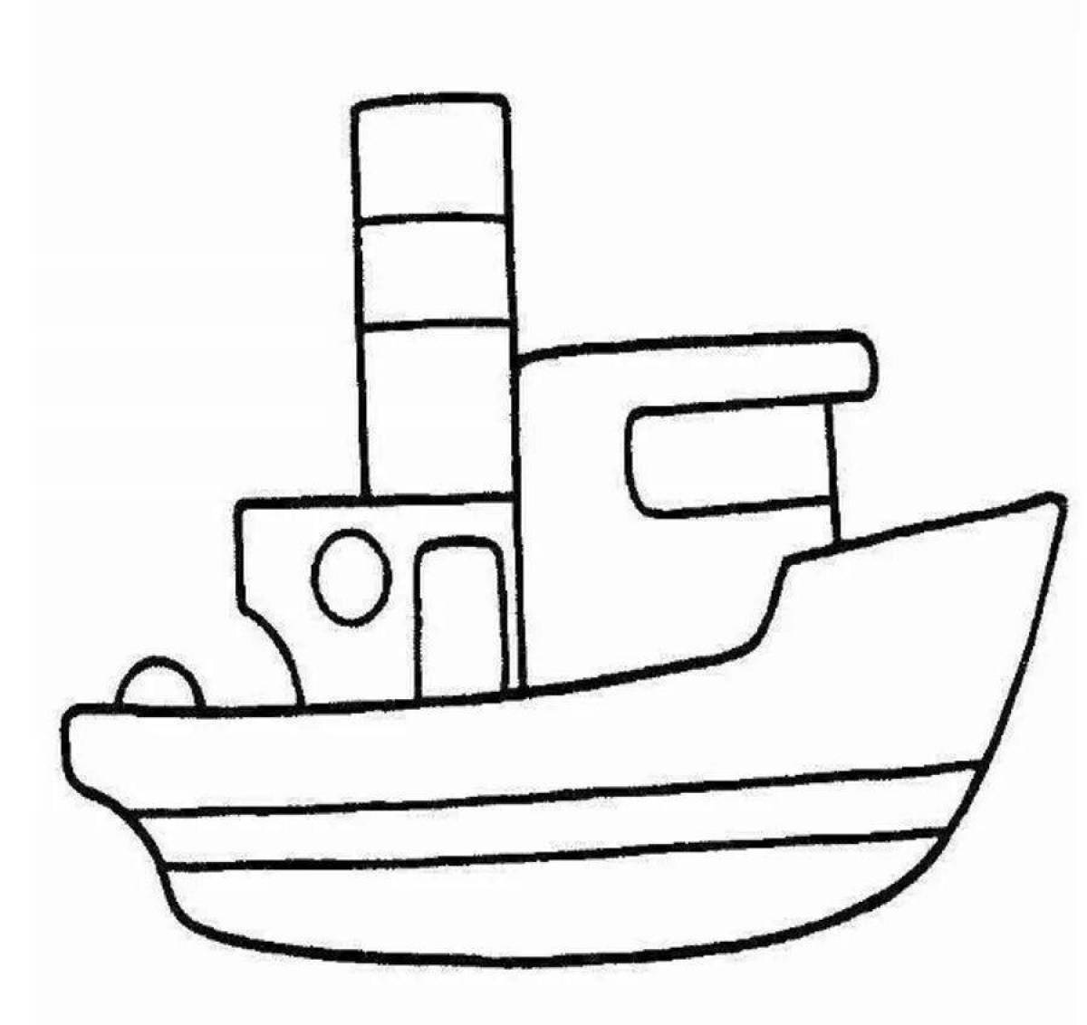 Coloring ship for children 3-4 years old