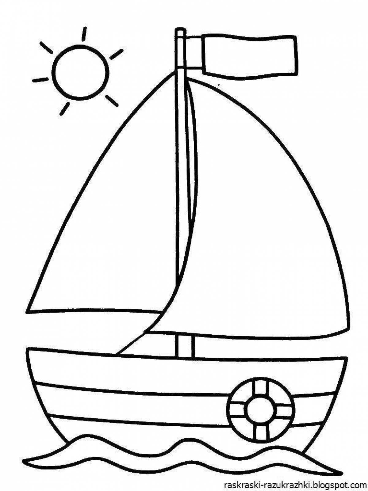 A fun ship coloring book for 3-4 year olds