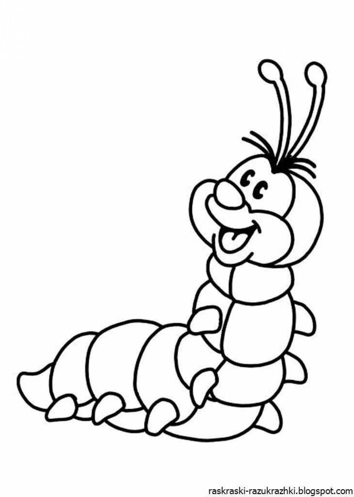 Playful insect coloring page for 4-5 year olds
