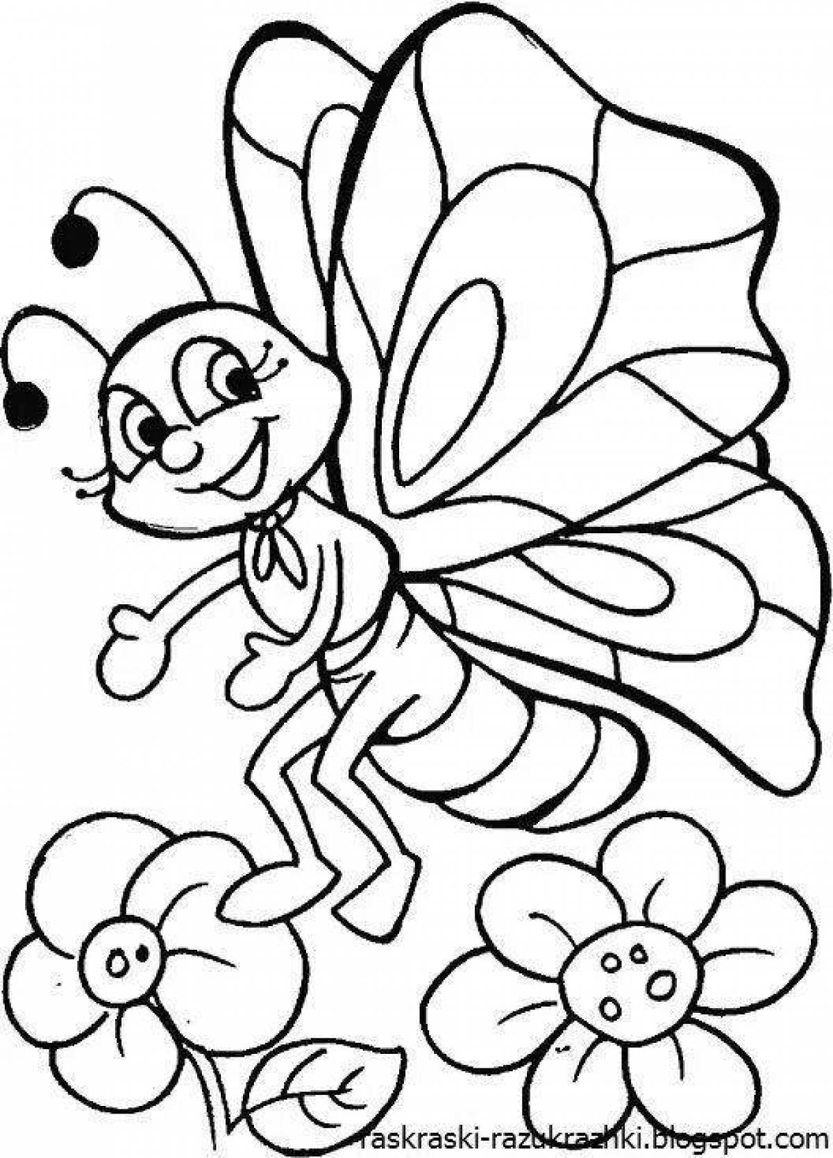 Amazing insect coloring page for 4-5 year olds