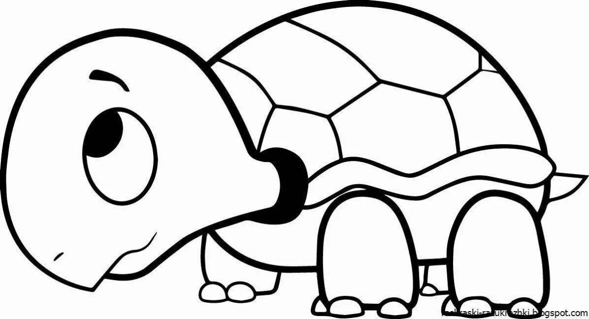 Очаровательная раскраска черепаха для детей 3-4 лет