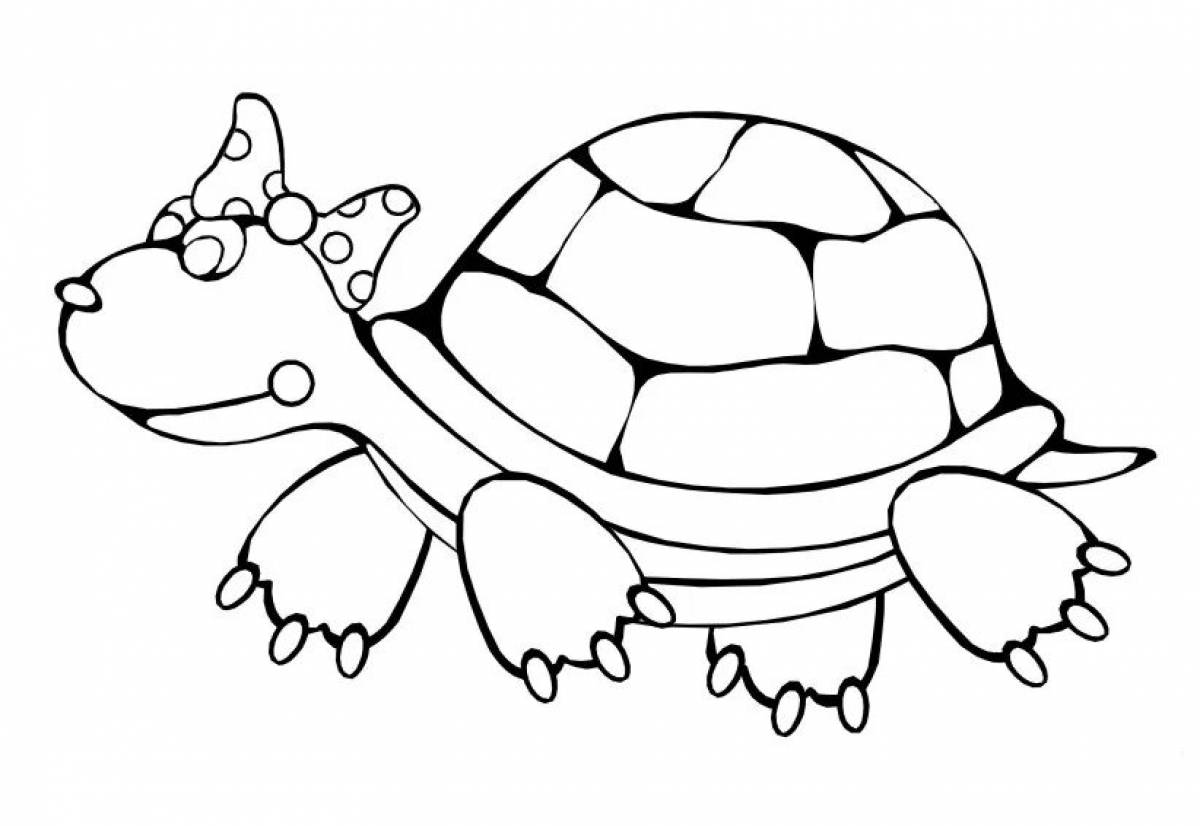 Colourful turtle coloring book for 3-4 year olds