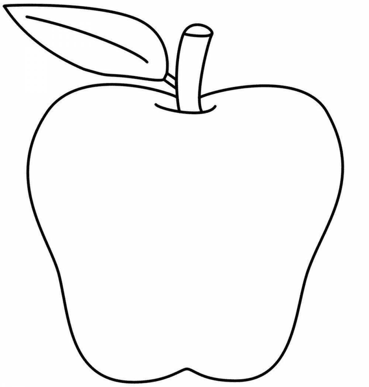 Fun coloring apple for children 5-6 years old