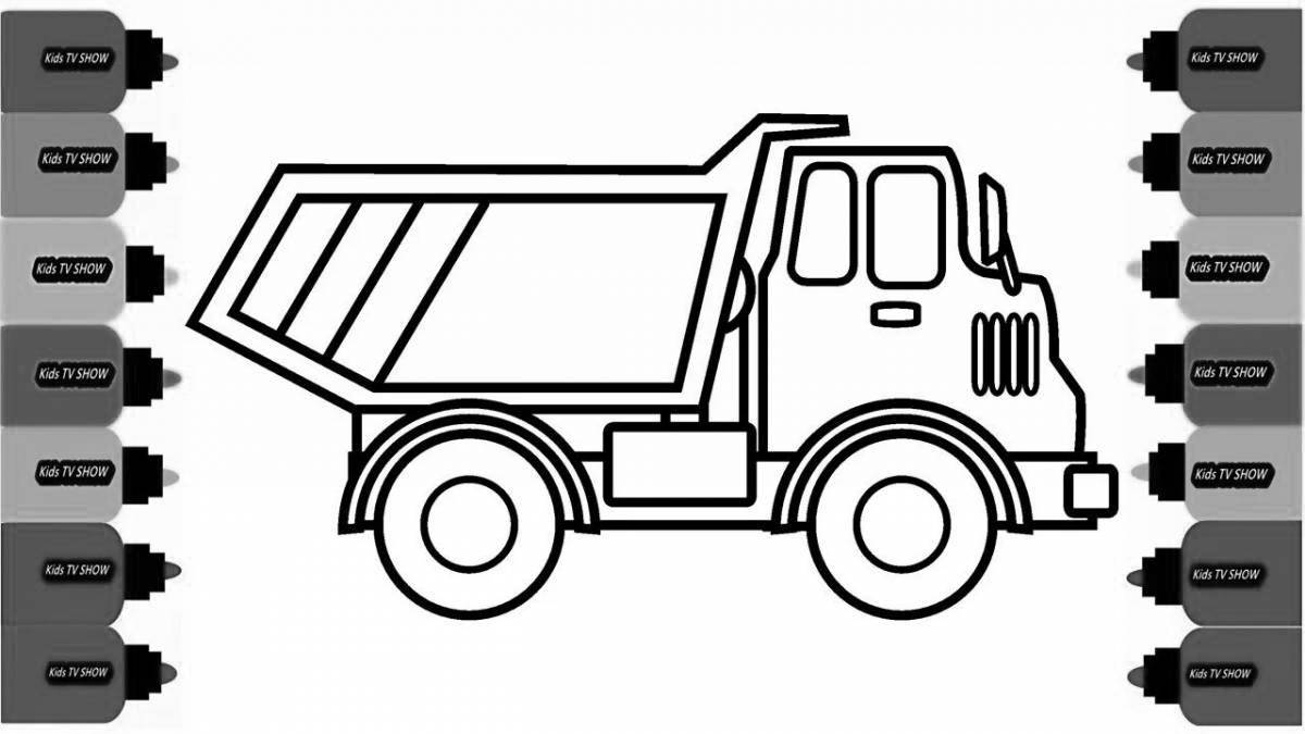Attractive coloring book KAMAZ for teenagers