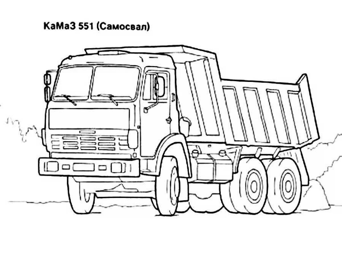 Fun coloring book KAMAZ for the little ones