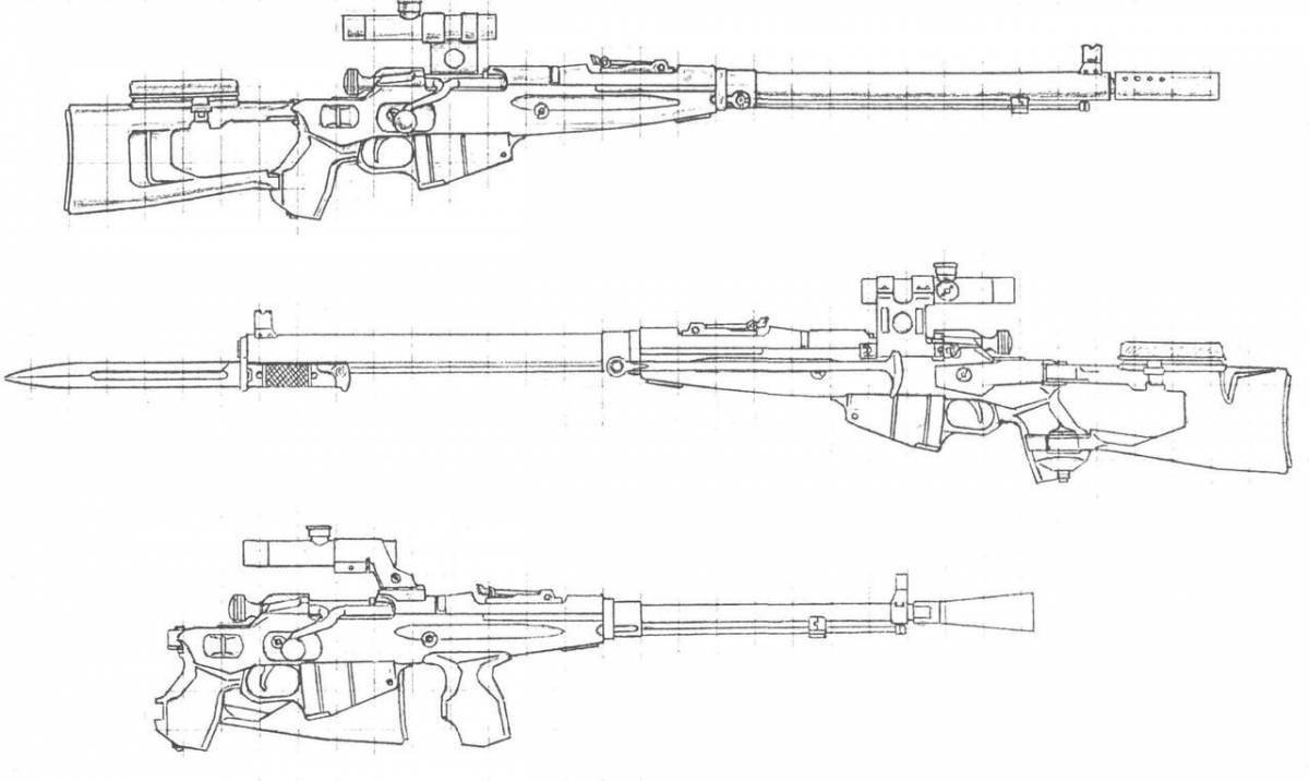 снайперская винтовка раскраска
