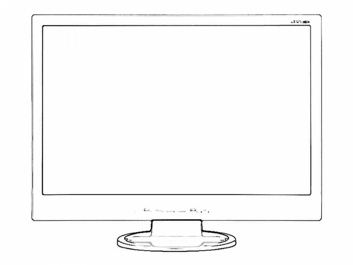 Черно белое изображение монитора. Раскраска телевизор. Телевизор раскраска для детей. Монитор раскраска. Раскраска монитор компьютера.