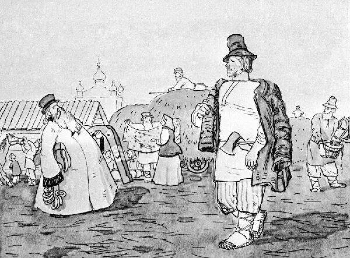 Coloring page happy worker