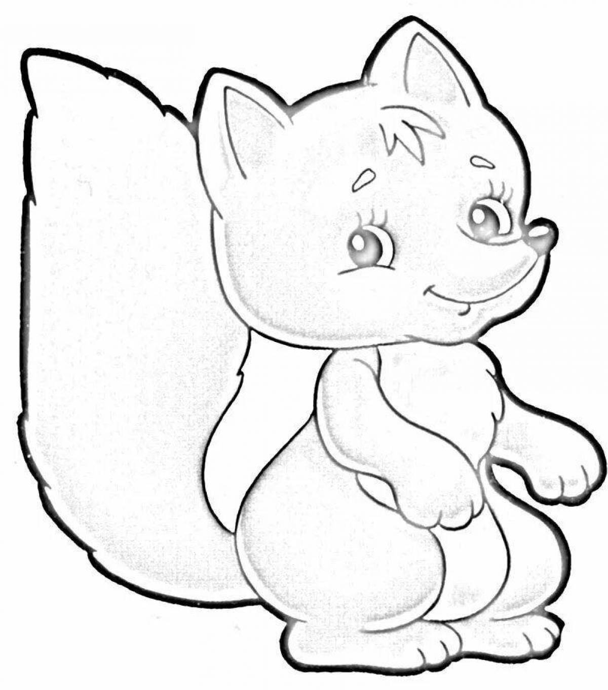 Cute fox coloring book for kids