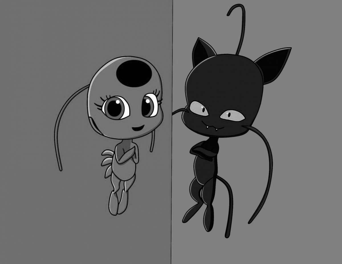 Wonderful lady bug and super cat tikki and plugg coloring