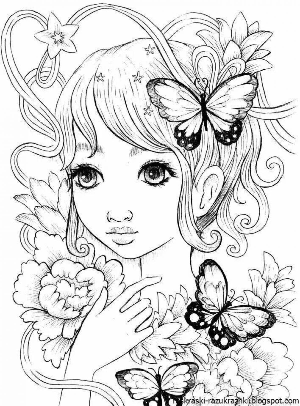 Playful coloring book for girls 9-10 years old
