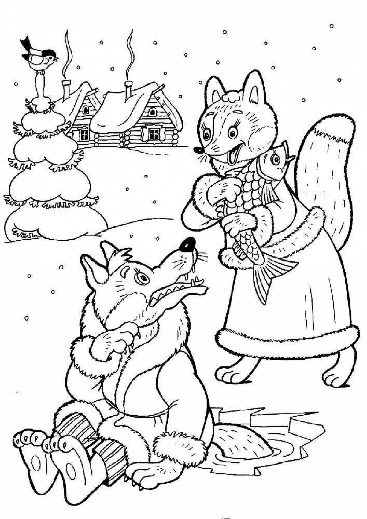 Inspirational coloring book for Russian folk tales