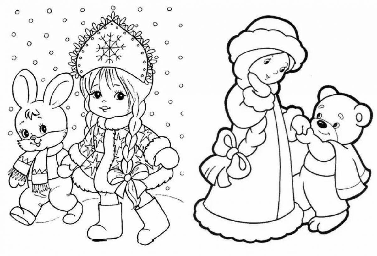 Coloring page magical snow maiden