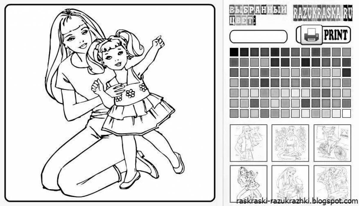Colorful coloring games for Russian girls 4-5 years old