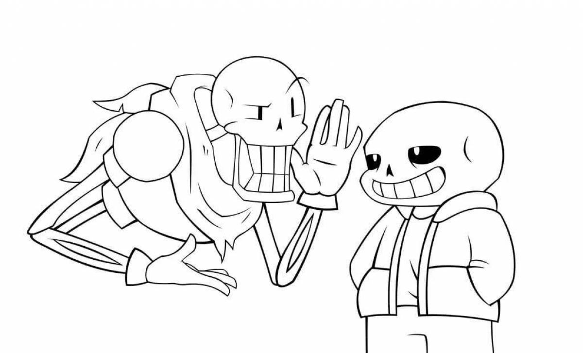 Glowing sans coloring page