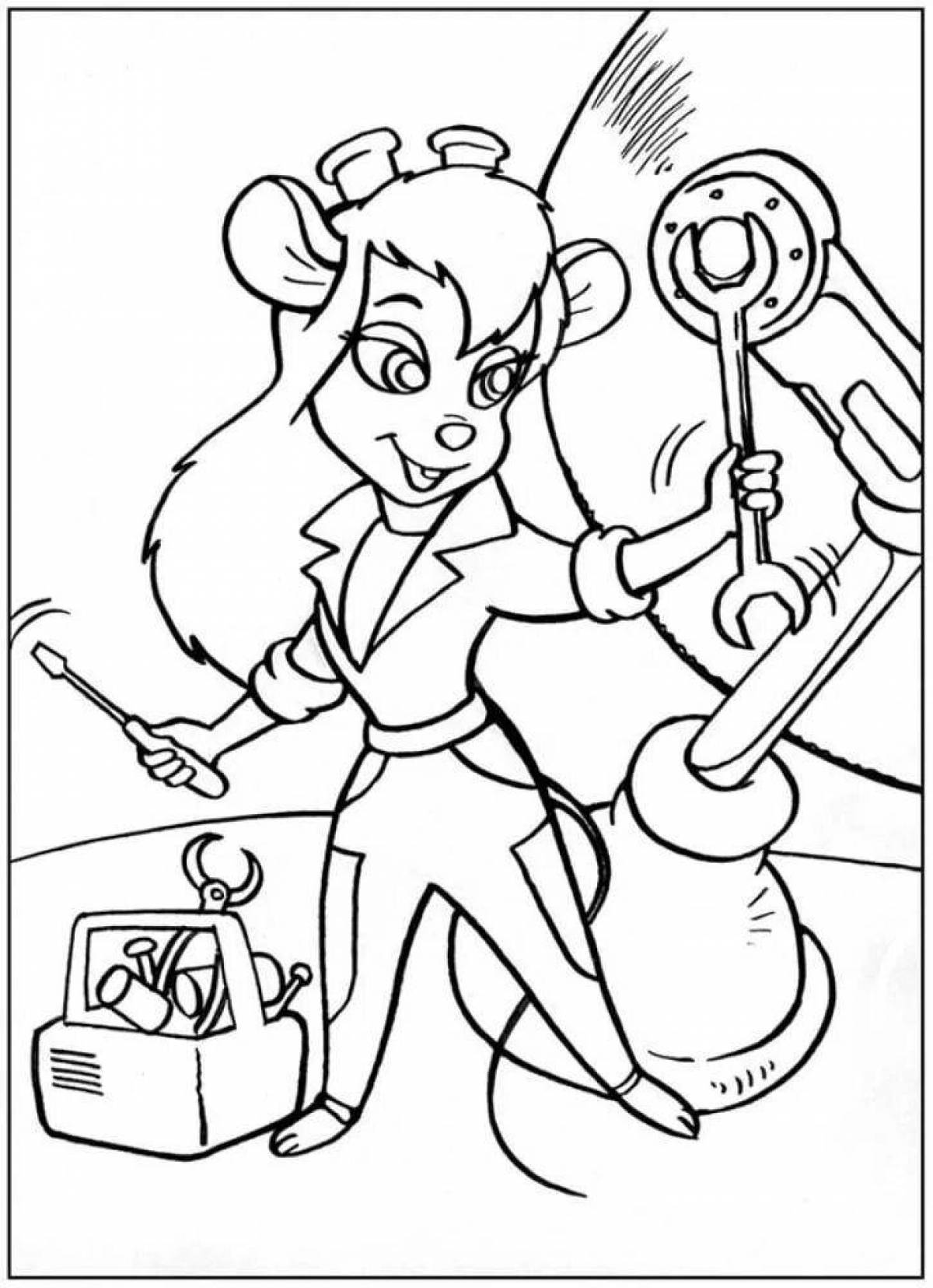 Animated screw coloring page