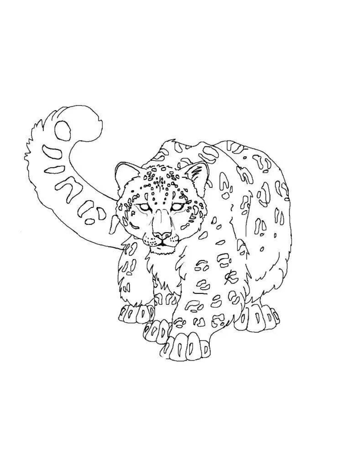 Coloring big snow leopard