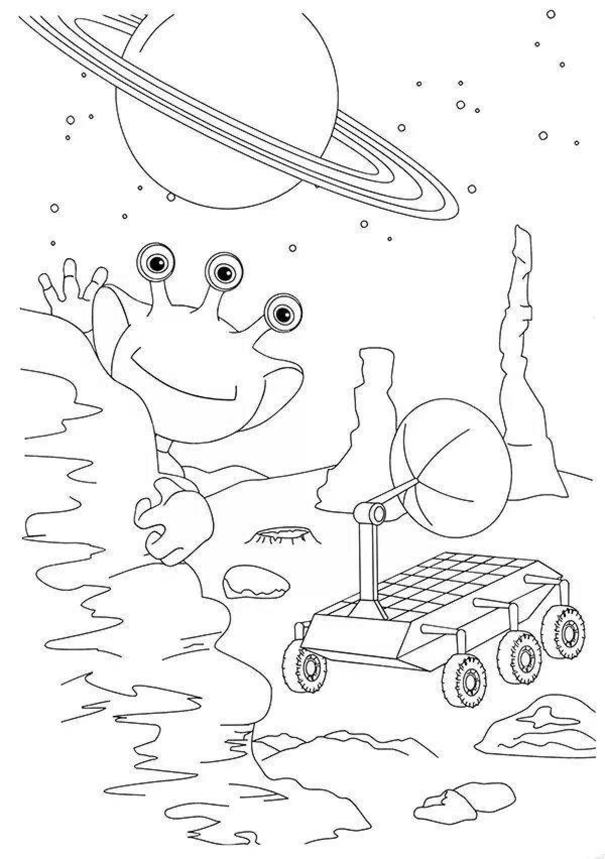 Majestic moon rover coloring page