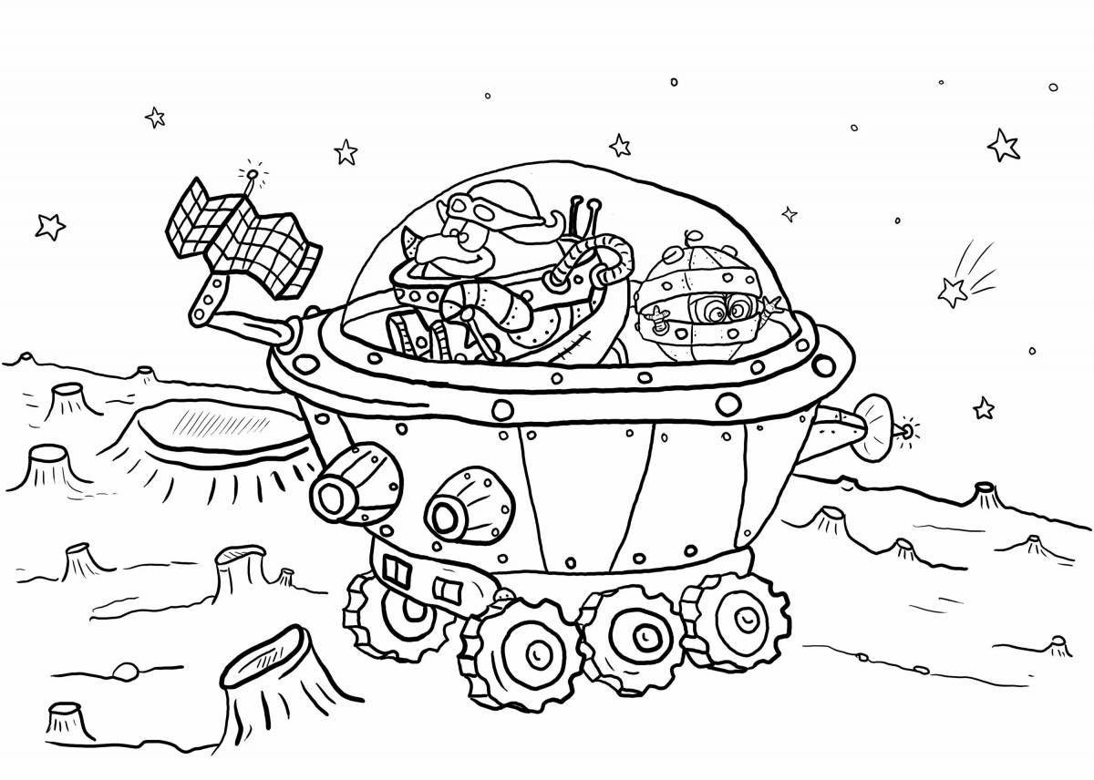 Shiny moon rover coloring page