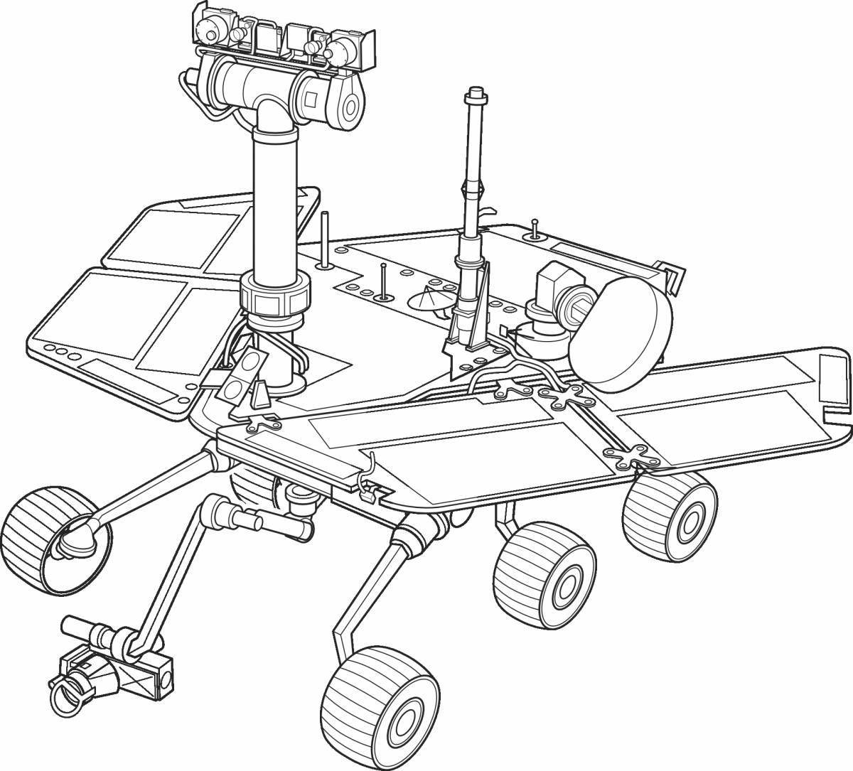 Charming moon rover coloring page