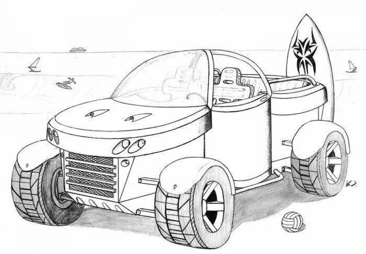 Exquisite moon rover coloring page