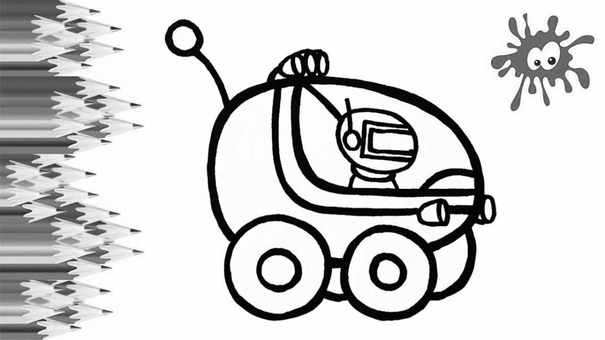 Serene moon rover coloring page