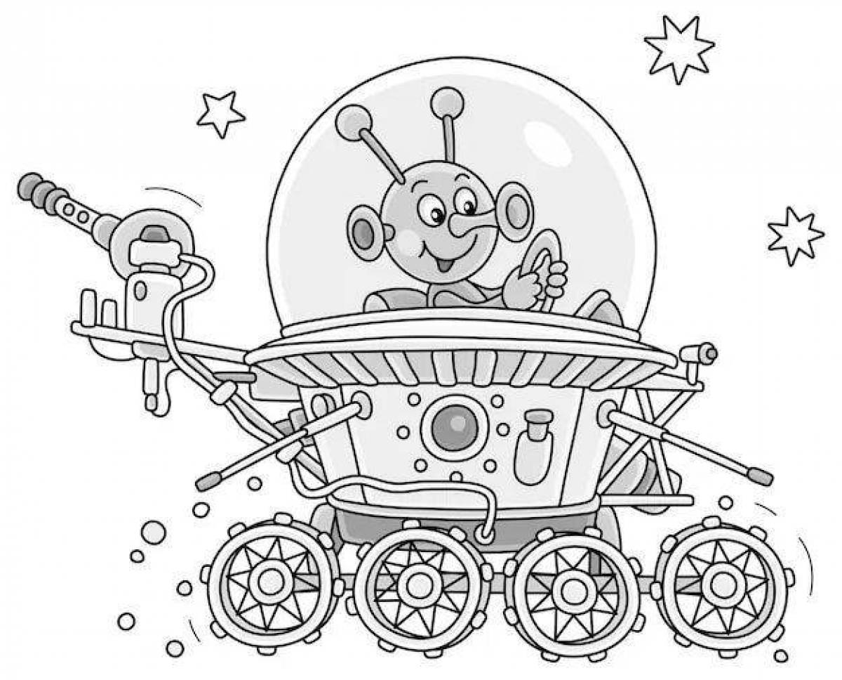 Coloring page fascinating moon rover